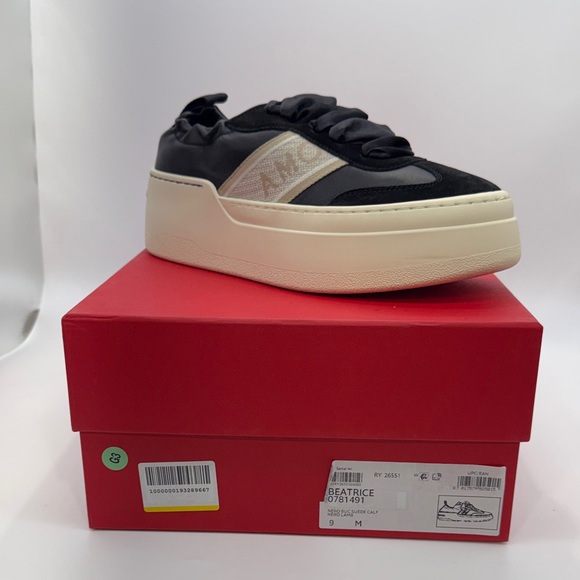 Ferragamo Shoes - Ferragamo Black and Cream Sneakers